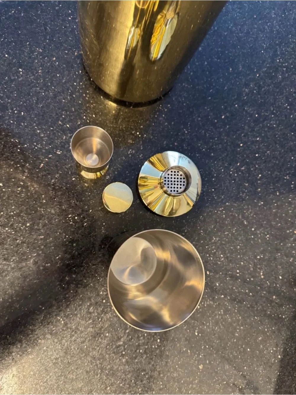West Elm Gold Stainless Steel Wine Chiller and Cocktail Shaker Set